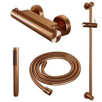 Brauer Copper Edition Glijstangset met Thermostaatkraan -, Ophalen of Verzenden, Nieuw