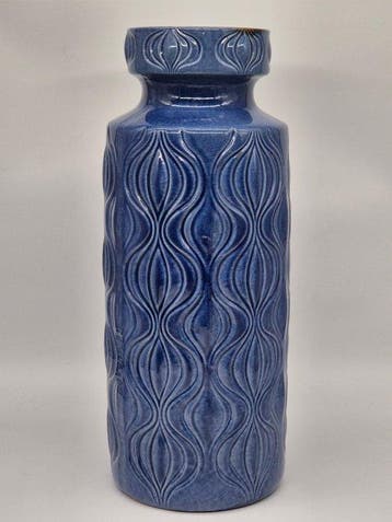 West Germany – Große Keramikvase mit Reliefdekor - Vaas -, Antiek en Kunst