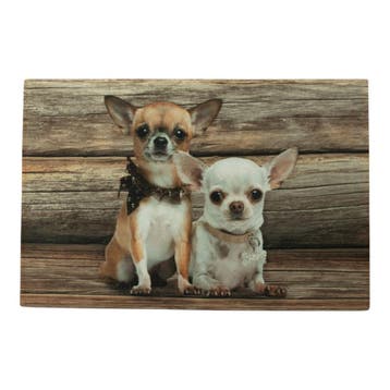 deurmat hout chihuahuas 75x50cm, Verzenden, Nieuw