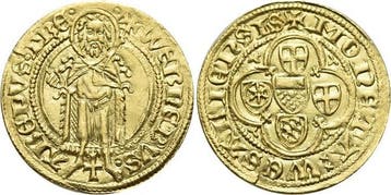 Goudgulden o Jahr 1399 Trier-erzbistum Werner von Falkens..., Verzenden