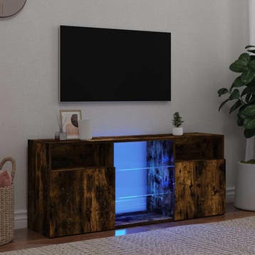 vidaXL Tv-meubel met LED-verlichting 120x30x50 cm gerookt, Huis en Inrichting, Minder dan 50 cm, Verzenden, Nieuw, Minder dan 100 cm