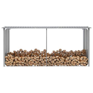 vidaXL Haardhoutschuur 330x92x153 cm gegalvaniseerd staal, Huis en Inrichting, Kachels, Verzenden, Nieuw