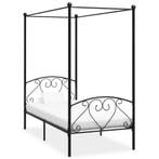 vidaXL Hemelbedframe metaal zwart 120x200 cm, Huis en Inrichting, Slaapkamer | Bedden, Verzenden, Zwart, Nieuw, Twijfelaar