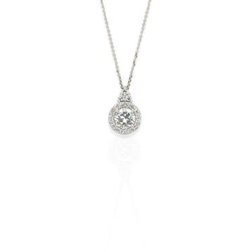 Ketting met hanger - 18 karaat Witgoud - 1.05ct. tw. Diamant