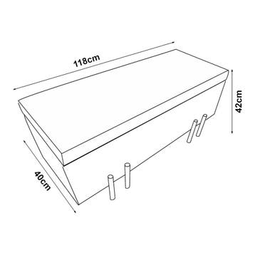Bankje Dals met opbergruimte 118x40x42 cm bruin [en.casa], Huis en Inrichting, Verzenden, Nieuw