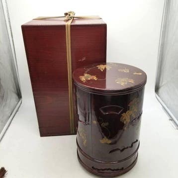 Container - Maki-e Druiven & Bloemontwerp - Hout - Lakdoos