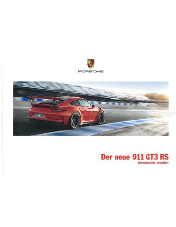 2016 PORSCHE 911 GT3 RS HARDCOVER BROCHURE DUITS, Nieuw, Porsche, Author