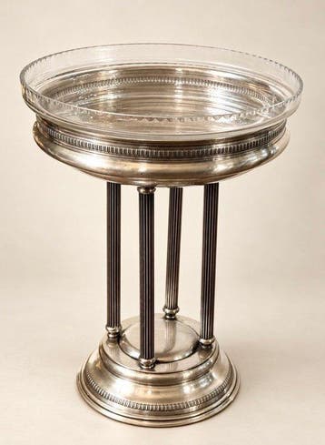 Fruitschaal - Verzilverd, Glas