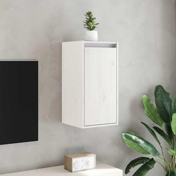 vidaXL Wandkasten 2 st 30x30x60 cm massief grenenhout wit, Verzenden, Nieuw