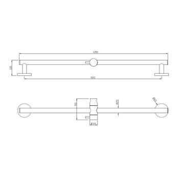 Chroom Messing Glijstang+Glijstuk Rond 650Mm, Doe-het-zelf en Verbouw, Ophalen of Verzenden, Nieuw