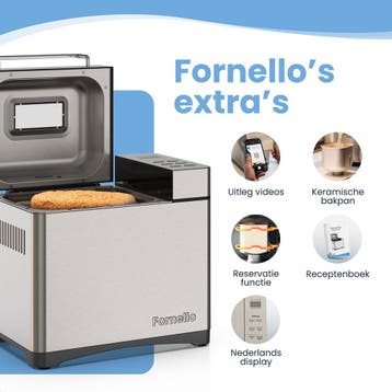 Fornello Essenza Broodbakmachine - Bakpan PFAS vrij -, Ophalen of Verzenden, Zo goed als nieuw, Fornello