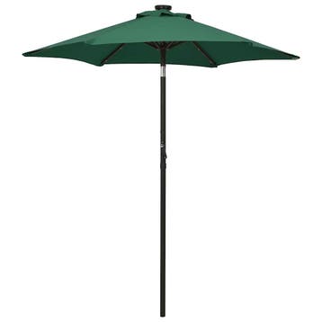vidaXL Parasol met LED-verlichting 200x211 cm aluminium, Verzenden, Nieuw, 2 tot 3 meter