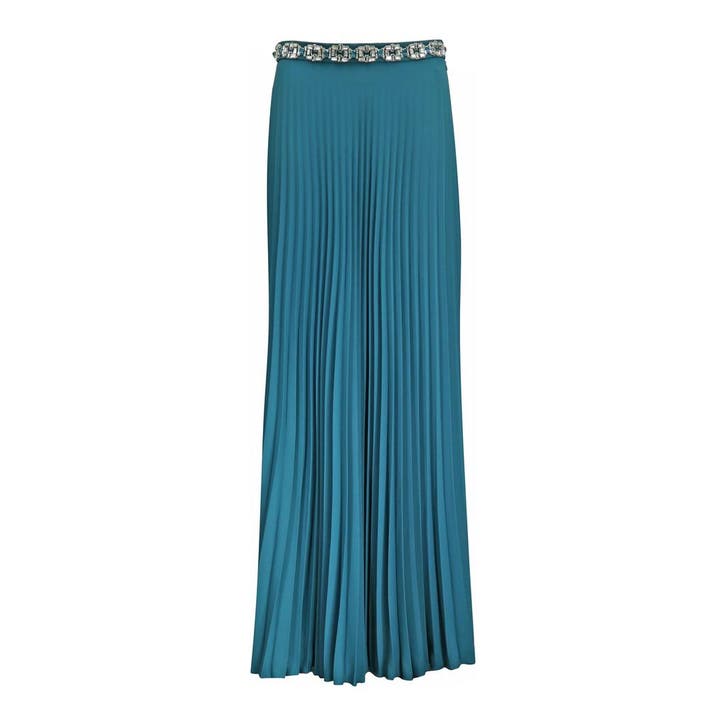 Elisabetta Franchi • maxi plissé rok • 38 (IT44), Kleding | Dames, Rokken, Blauw, Nieuw, Maat 38/40 (M), Verzenden