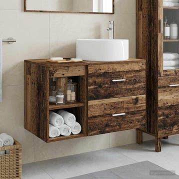 vidaXL Badkamermeubelset 2 st Oud hout Bewerkt hout, Verzenden, Nieuw