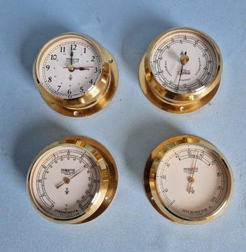 Wempe - Weerstation (4) - Messing - Barometer en scheepsklok