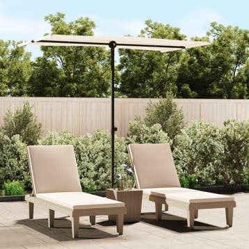 vidaXL Parasol met aluminium paal 180x110 cm zandwit, Verzenden, Nieuw, 1 tot 2 meter