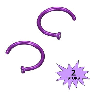Fako Bijoux - Neuspiercing - Open Ring - 8mm - Paars - 2, Sieraden, Tassen en Uiterlijk, Verzenden, Nieuw