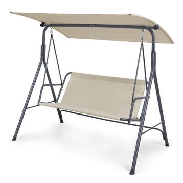 Hollywoodschommel Satten 3 persoons 173x119x153 cm grijs en, Verzenden, Nieuw