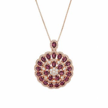 Zonder minimumprijs - Halsketting Zilver Granaat, Sieraden, Tassen en Uiterlijk, Kettingen, Nieuw