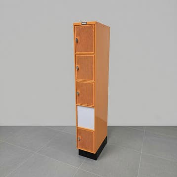 4-drs oranje metalen lockerkast - 190x30x55 cm, Ophalen of Verzenden, Nieuw