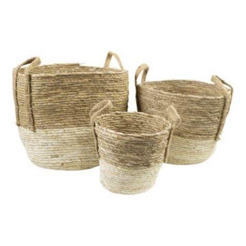 manden naturel ecru (set van 3)*, Verzenden, Nieuw