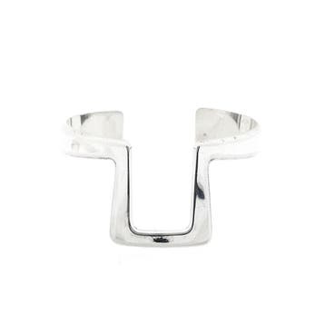 Zilveren slavenarmband met patroon; Maat S/M, Sieraden, Tassen en Uiterlijk, Armbanden, Ophalen of Verzenden, Gebruikt, Zilver