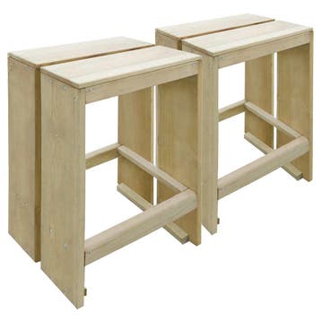 vidaXL Tuinbarkrukken 2 st geïmpregneerd grenenhout, Tuin en Terras, Tuinstoelen, Verzenden, Nieuw