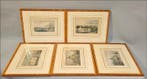 ongesigneerde - Set van 5 Antieke 19e-eeuwse Staalgravures –