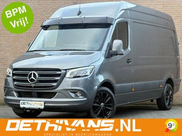 Zakelijke Lease |  Mercedes-Benz Sprinter 319CDI 190PK 9G-Tr, Automaat, Stof, Gebruikt, Zwart