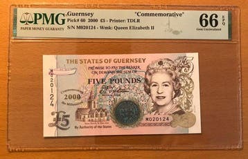Guernsey. - 5 Pounds - 2000 - Pick 60 - Commemorative, Postzegels en Munten, Bankbiljetten | Europa | Niet-Eurobiljetten