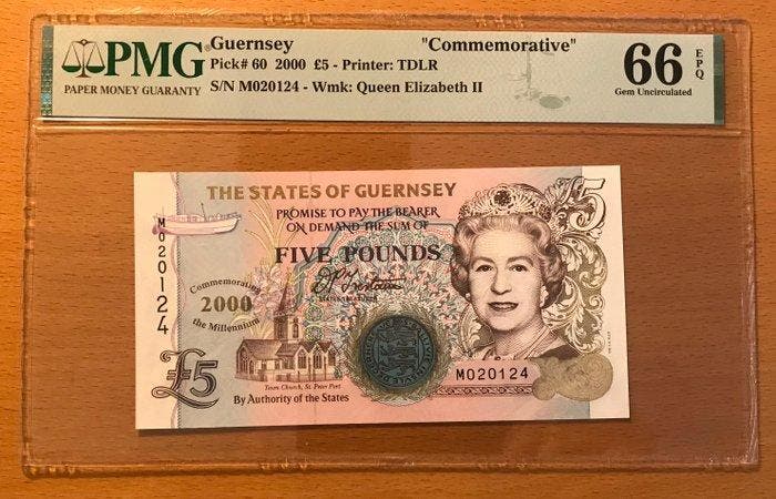 Guernsey. - 5 Pounds - 2000 - Pick 60 - Commemorative, Postzegels en Munten, Bankbiljetten | Europa | Niet-Eurobiljetten
