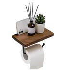Moderne Toiletpapierhouder met Walnoot Houten Plateau, Huis en Inrichting, Verzenden, Nieuw