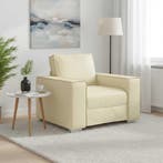 Fauteuil Retro Creme | Kunstleer | Laatste Stuk!, Huis en Inrichting, Fauteuils, 75 tot 100 cm, Ophalen of Verzenden, Zo goed als nieuw