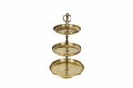 Design taartplateau ORIENT 47cm goud in wild hammer finish, Ophalen of Verzenden, Nieuw