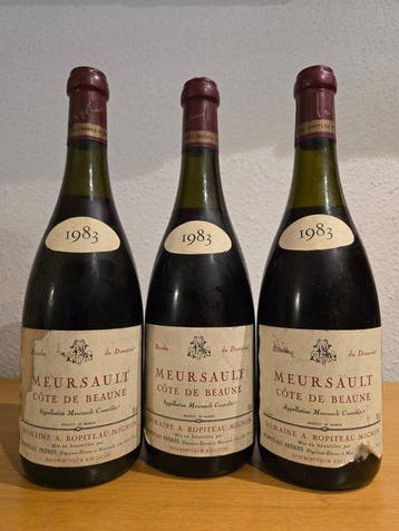 1983 Domaine A. Ropiteau-Mignot - Meursault - 3 Flessen, Nieuw