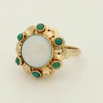 Ring - 14 karaat Geel goud Opaal - Turkoois, Nieuw