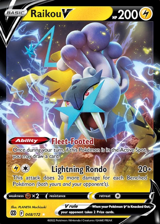 Raikou V 048/172 Brilliant Stars, Hobby en Vrije tijd, Verzamelkaartspellen | Pokémon, Losse kaart, Nieuw, Foil, Ophalen of Verzenden
