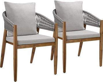 2dekans | tectake® Set van 2 Tuinstoelen Manacor - Tuinstoel, Ophalen of Verzenden, Zo goed als nieuw