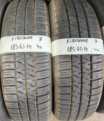 2x 185-65-14 Firestone Zomer 2x 7mm €40 Per Band 185 65 14, Ophalen, 14 inch, Gebruikt, 185 mm