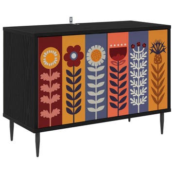 vidaXL Tv-meubel ESSEN 69 x 33 x 50,5 cm Zwart eiken Bewerkt, Minder dan 50 cm, Verzenden, Nieuw, Minder dan 100 cm