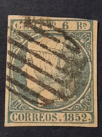 Spanje 1852 - Isabel II. ZONDER RESERVEPRIJS. Zonder getande, Postzegels en Munten, Gestempeld