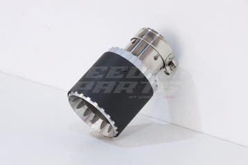 Silver Gearwheel Matte Carbon Exhaust Tip 89mm, Ophalen of Verzenden, Nieuw