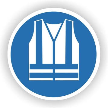 Veiligheidshesje verplicht sticker -sticker (171.06), Verzenden, Nieuw, Overige typen