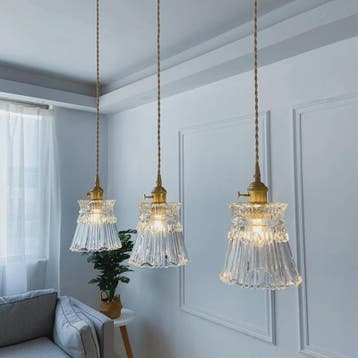 Koperkleurige Glazen Hanglamp - Stijlvolle LED Plafondlamp v, Verzenden, Nieuw