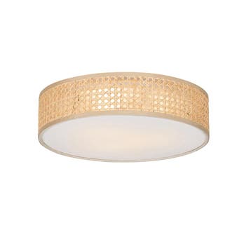 Oosterse plafondlamp rotan 40 cm 3-lichts - Tromma, Huis en Inrichting, Verzenden, Nieuw, Oosters