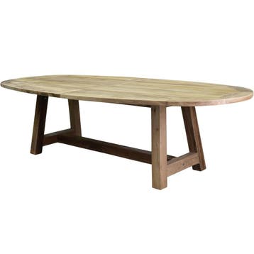 Kingston dining tuintafel 280x130xH77 cm teak, Ophalen of Verzenden, Nieuw, Teakhout