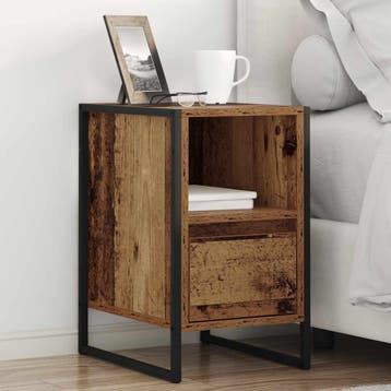 vidaXL Nachtkastje 2 st Oud Hout 39,5 x 30 x 50 cm Bewerkt, Minder dan 45 cm, Verzenden, Nieuw, Minder dan 55 cm
