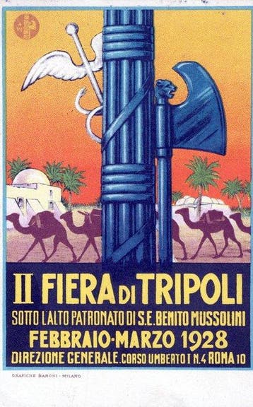 Italië - Afrika, Militair, Brandweer, Reclame - Tripoli;, Gelopen