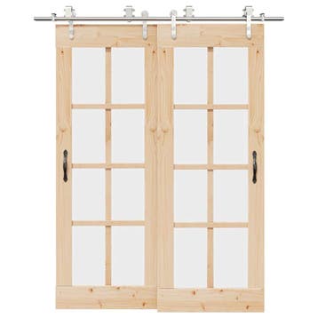 vidaXL Schuifdeur onderdelenset 183 cm roestvrij staal, Verzenden, Nieuw