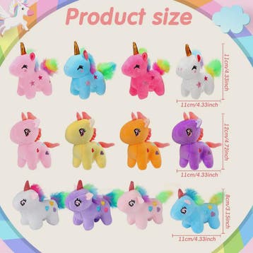 Set Mini Pluche Eenhoorns (4-24 Stuks) - Knuffels, Sleutelha, Verzenden, Nieuw